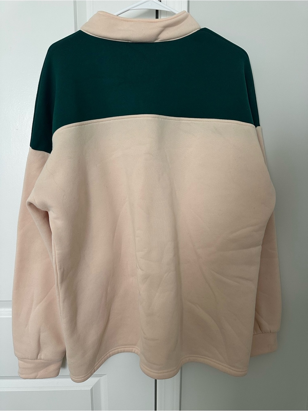 Alaska The Last Frontier Quarter Zip Sweatshirt |Green and Cream Color Block 2XL - Picture 4 of 8